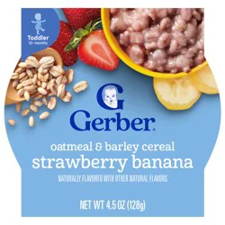 Gerber Strawberry Banana Oatmeal & Barley Cereal Toddler Meals, 4.5oz Tray