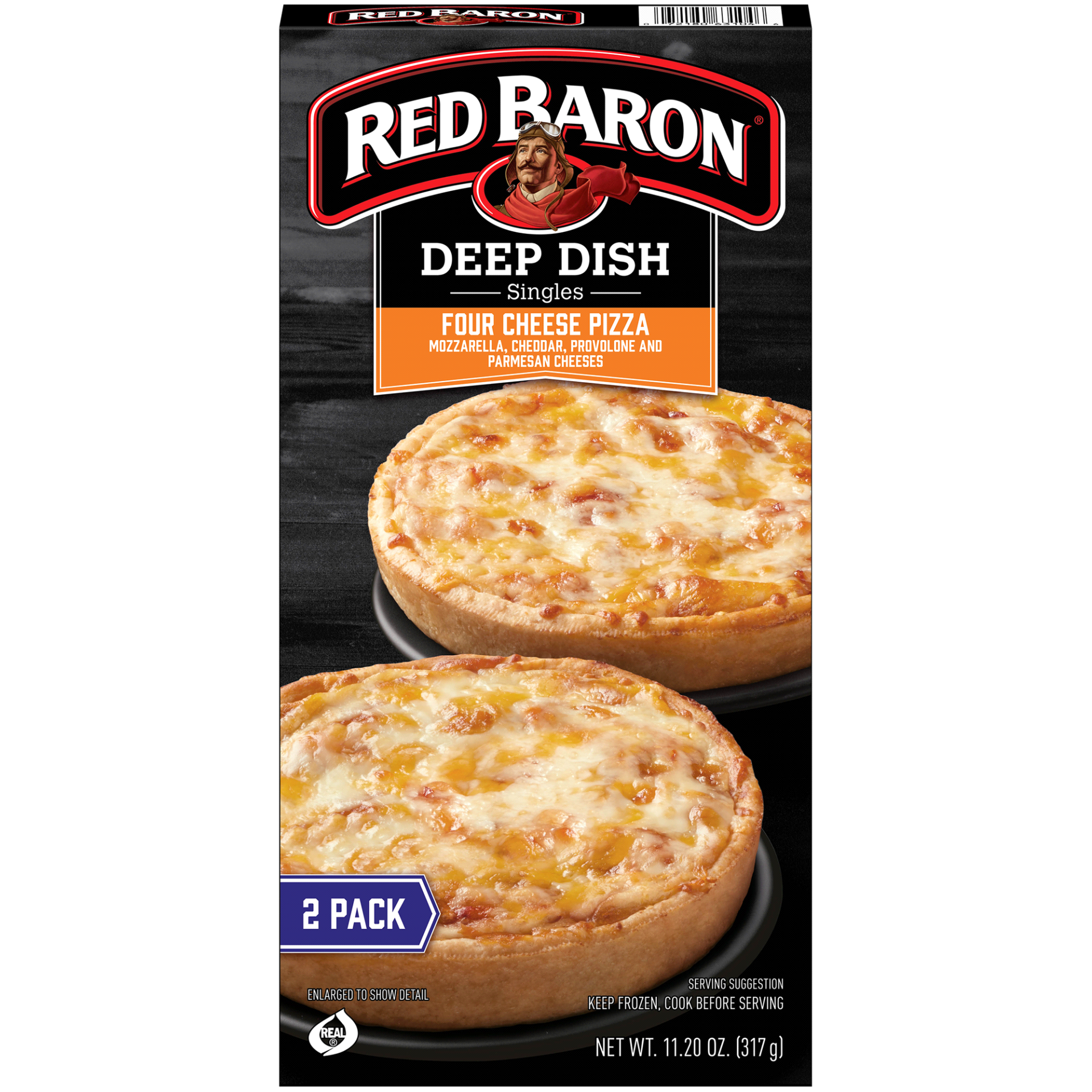 slide 1 of 1, Red Baron Singles Deep Dish Four Cheese Pizzas, 2 ct