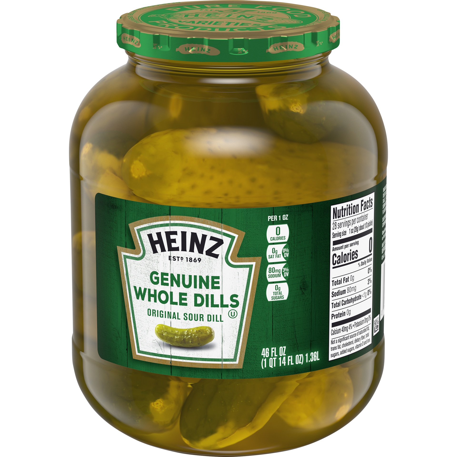 Heinz Genuine Whole Original Sour Dill Pickles 46 fl oz Shipt