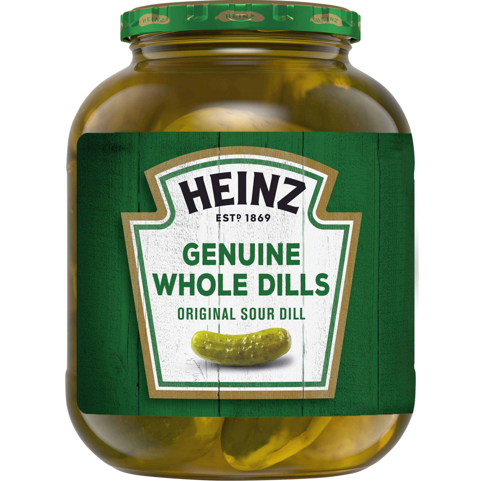 slide 1 of 1, Heinz Genuine Whole Original Sour Dill Pickles Jar, 46 fl oz