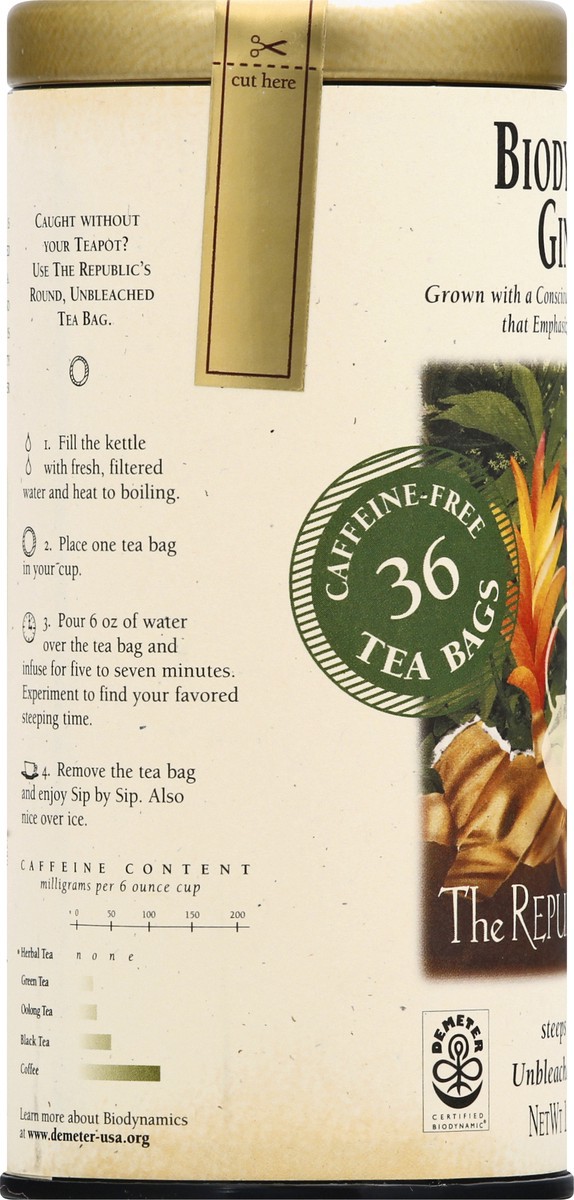 slide 3 of 12, The Republic of Tea Bags Biodynamic Ginger Tea 36 ea, 36 ct