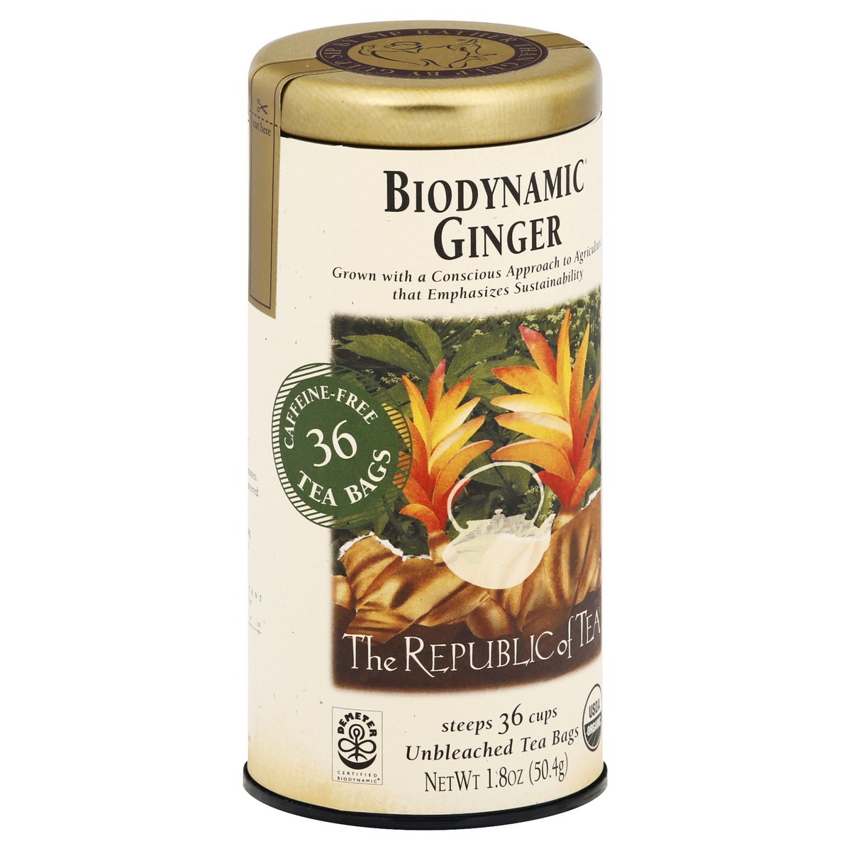 slide 5 of 12, The Republic of Tea Bags Biodynamic Ginger Tea 36 ea, 36 ct