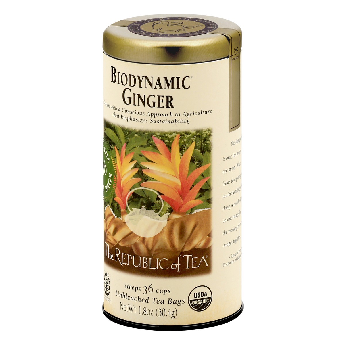 slide 6 of 12, The Republic of Tea Bags Biodynamic Ginger Tea 36 ea, 36 ct