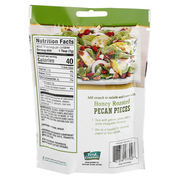 slide 2 of 5, Fresh Gourmet Honey Roasted Pecan Pieces, 3.5 oz, 3.5 oz