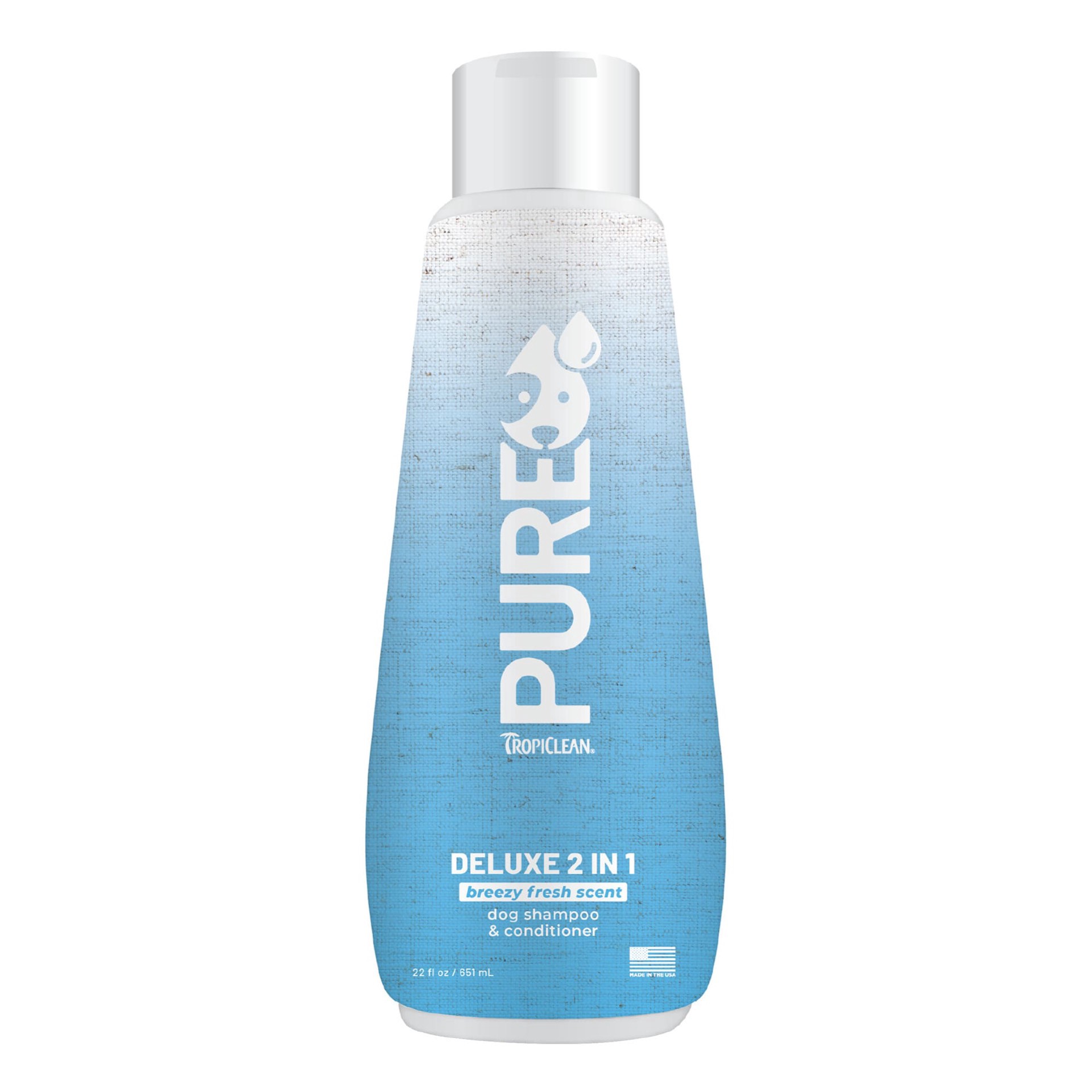 slide 1 of 1, TropiClean PURE Breezy Fresh Deluxe 2in1 Shampoo for Pets, 22 fl. oz., 1 ct
