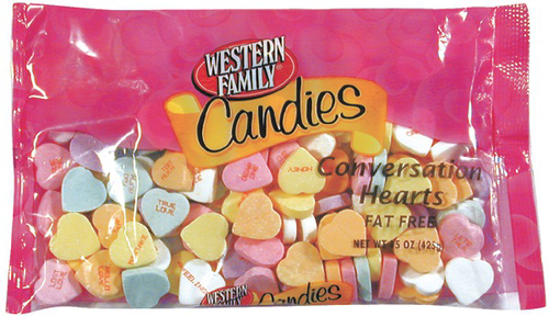 slide 1 of 1, Western Family Candies Conversation Hearts, 16 oz