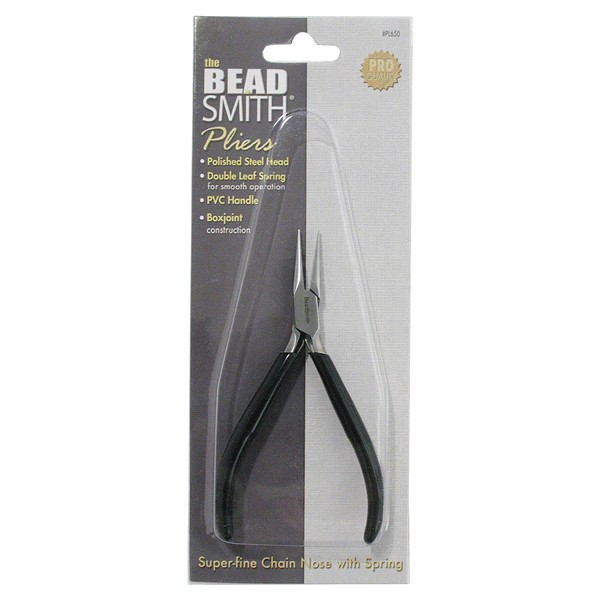 slide 10 of 13, Beadsmith Superfine Slim Line Chain Nose Pliers With Spring, 1 ct