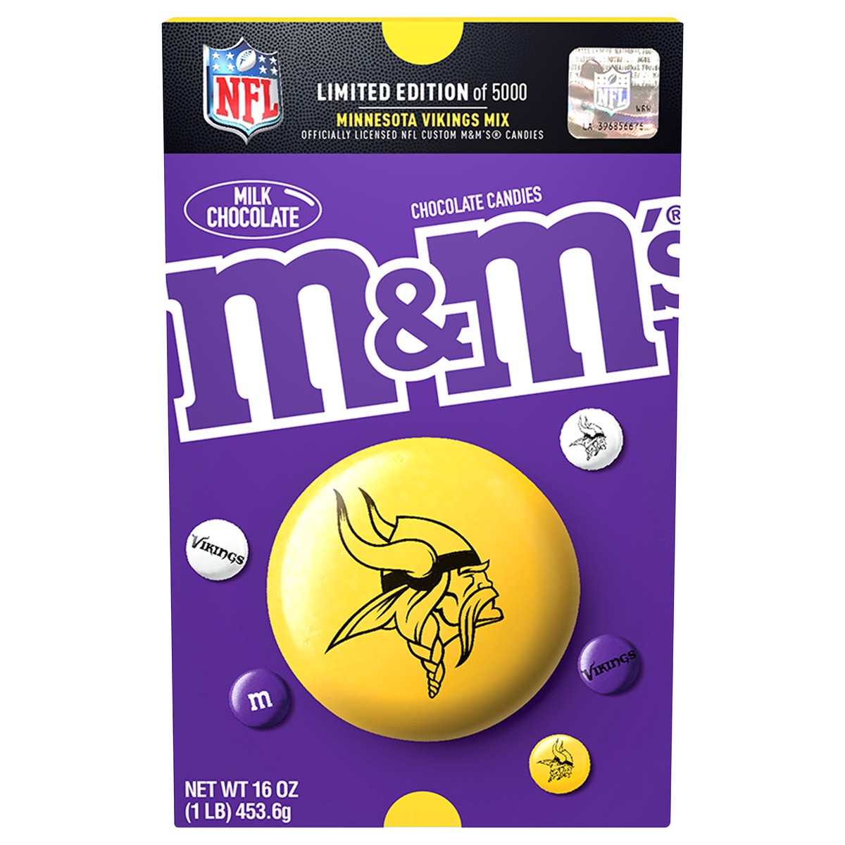 slide 1 of 6, M&M's Minnesota Vikings Mix Milk Chocolate Candies 16 oz, 16 oz