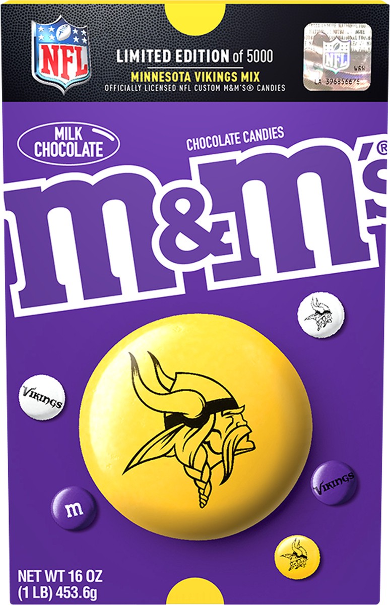 slide 4 of 6, M&M's Minnesota Vikings Mix Milk Chocolate Candies 16 oz, 16 oz