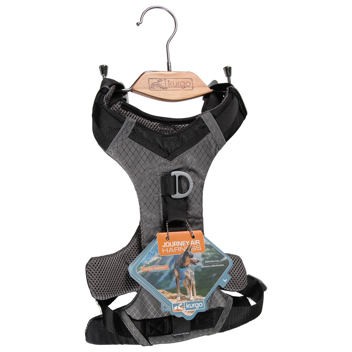 slide 5 of 11, Kurgo Black/Grey Large Harness 1 ea, 1 ct