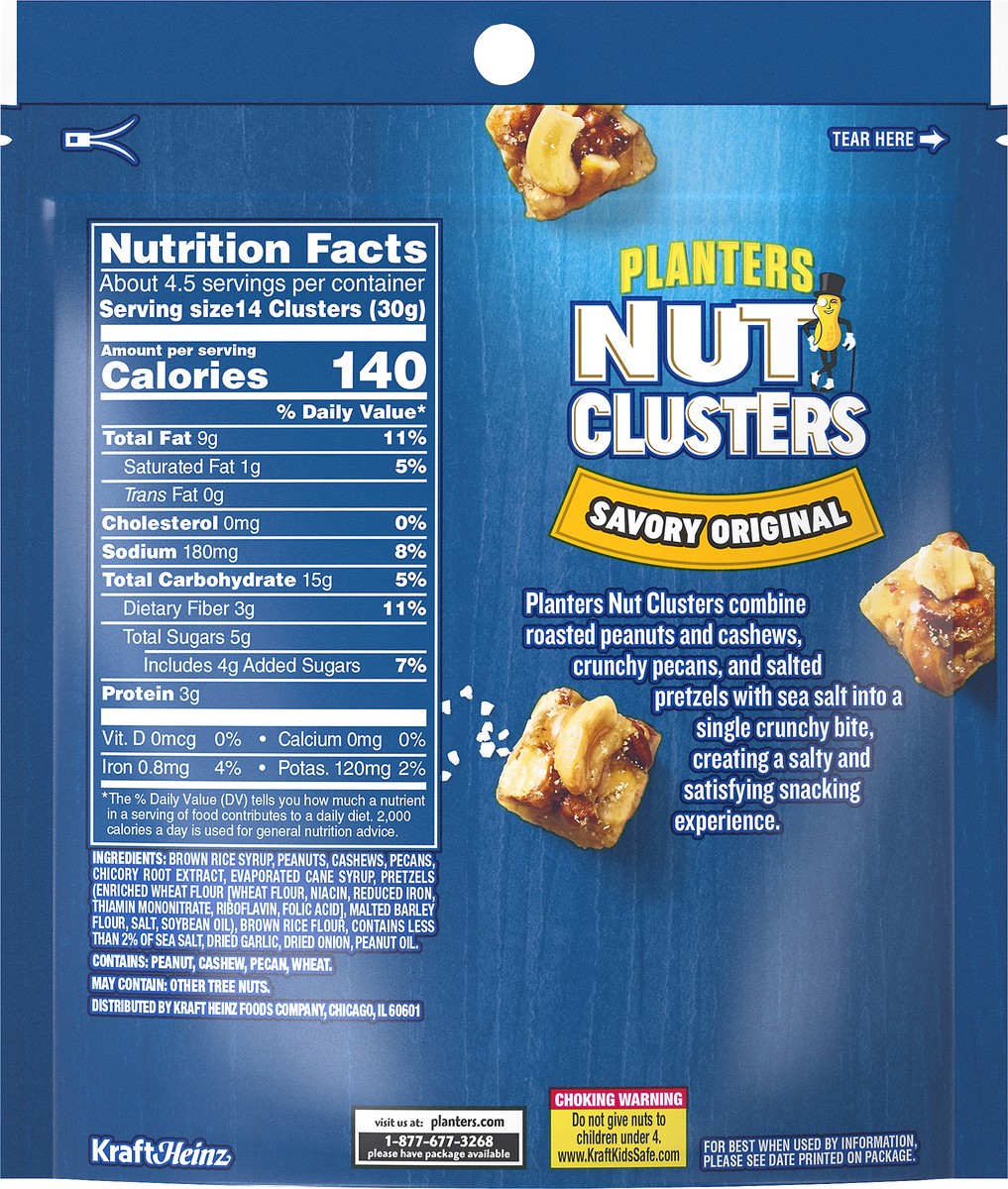 slide 10 of 10, Planters Original Salted Nut Clusters, 5 oz Bag, 141 g