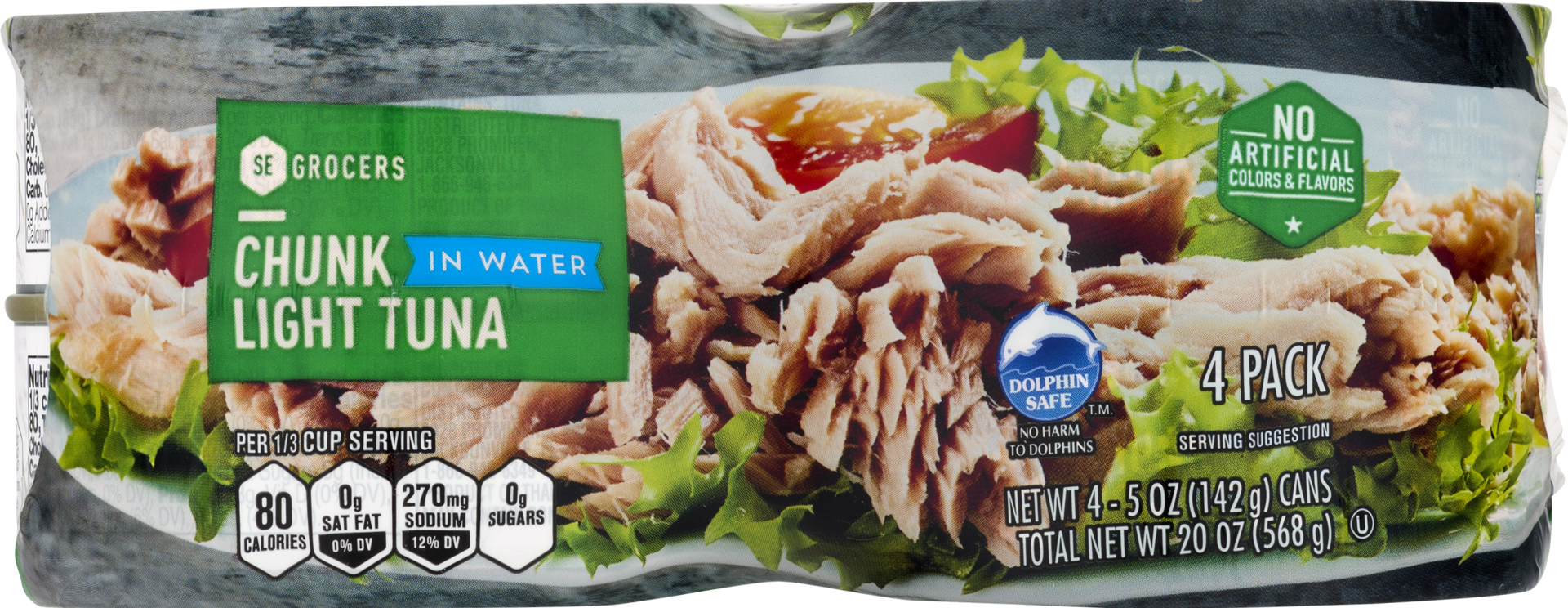 slide 1 of 1, SE Grocers Chunk Light Tuna In Water - 4PK, 5 oz
