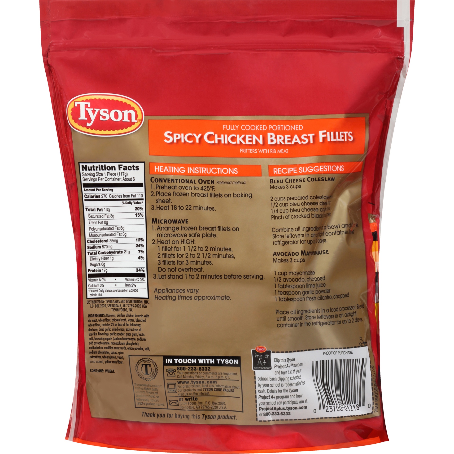 slide 4 of 6, Tyson Fully Cooked Portioned Spicy Chicken Breast Fillets, 25 oz