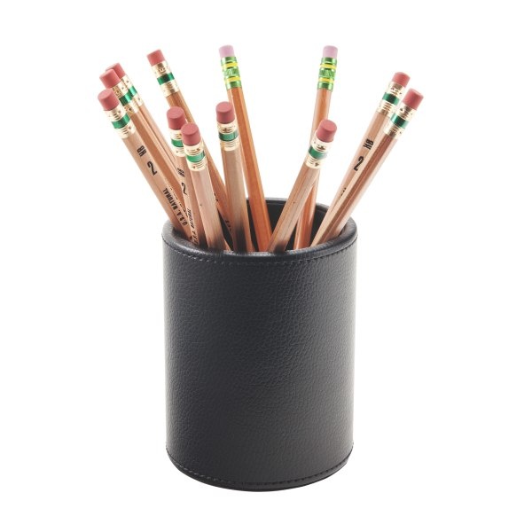 slide 1 of 4, Realspace Faux Leather Pencil Cup, Black, 1 ct