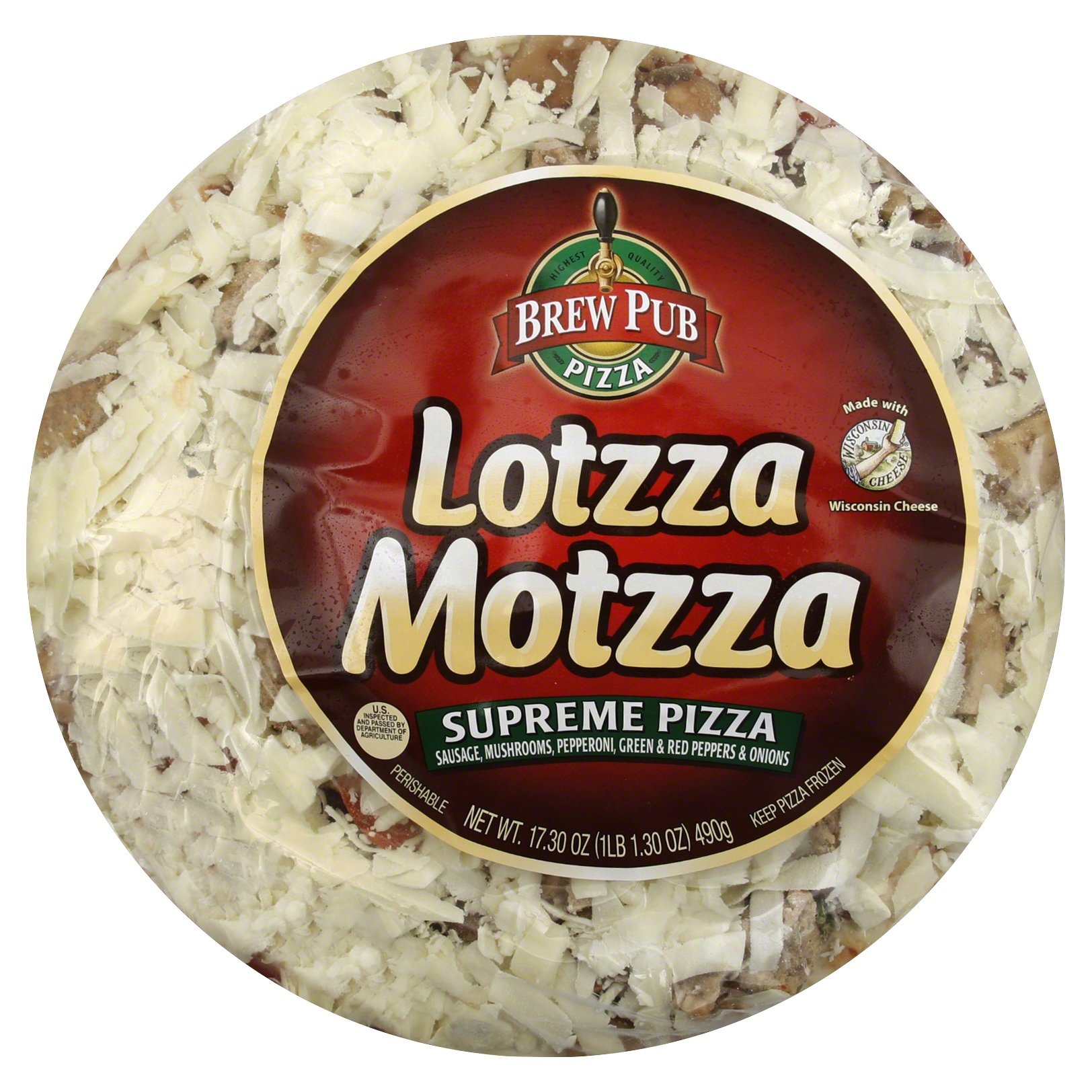 slide 1 of 1, Brew Pub Lotzza Motzza Supreme Pizza, 17.3 oz