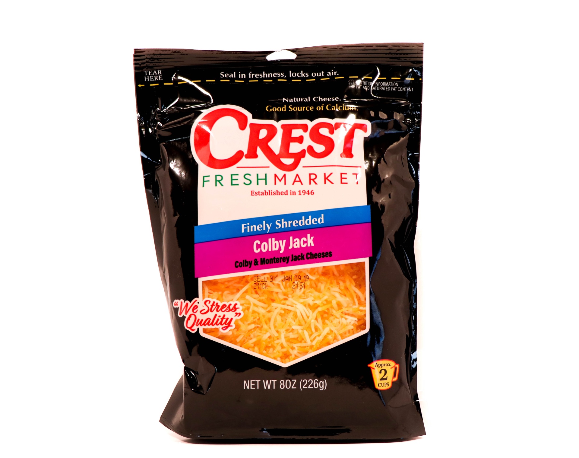 slide 1 of 1, Crest Foods Shredded Fine Colby Jack, 8 oz