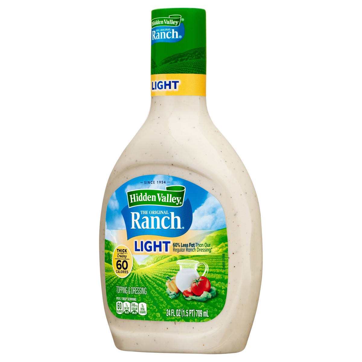 slide 3 of 9, Hidden Valley Original Ranch Light Salad Dressing & Topping, Gluten Free - 24 Ounce Bottle, 24 fl oz