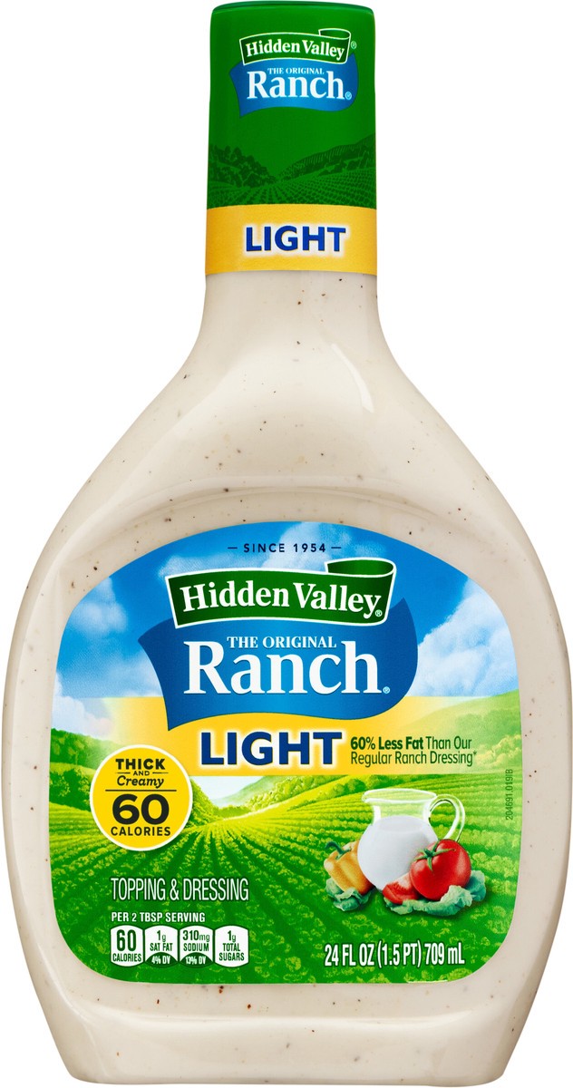 slide 4 of 9, Hidden Valley Original Ranch Light Salad Dressing & Topping, Gluten Free - 24 Ounce Bottle, 24 fl oz