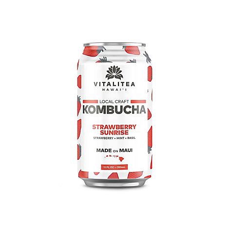 slide 1 of 1, Vitalitea Kombucha Strawberry Sunrise - 12 oz, 12 oz
