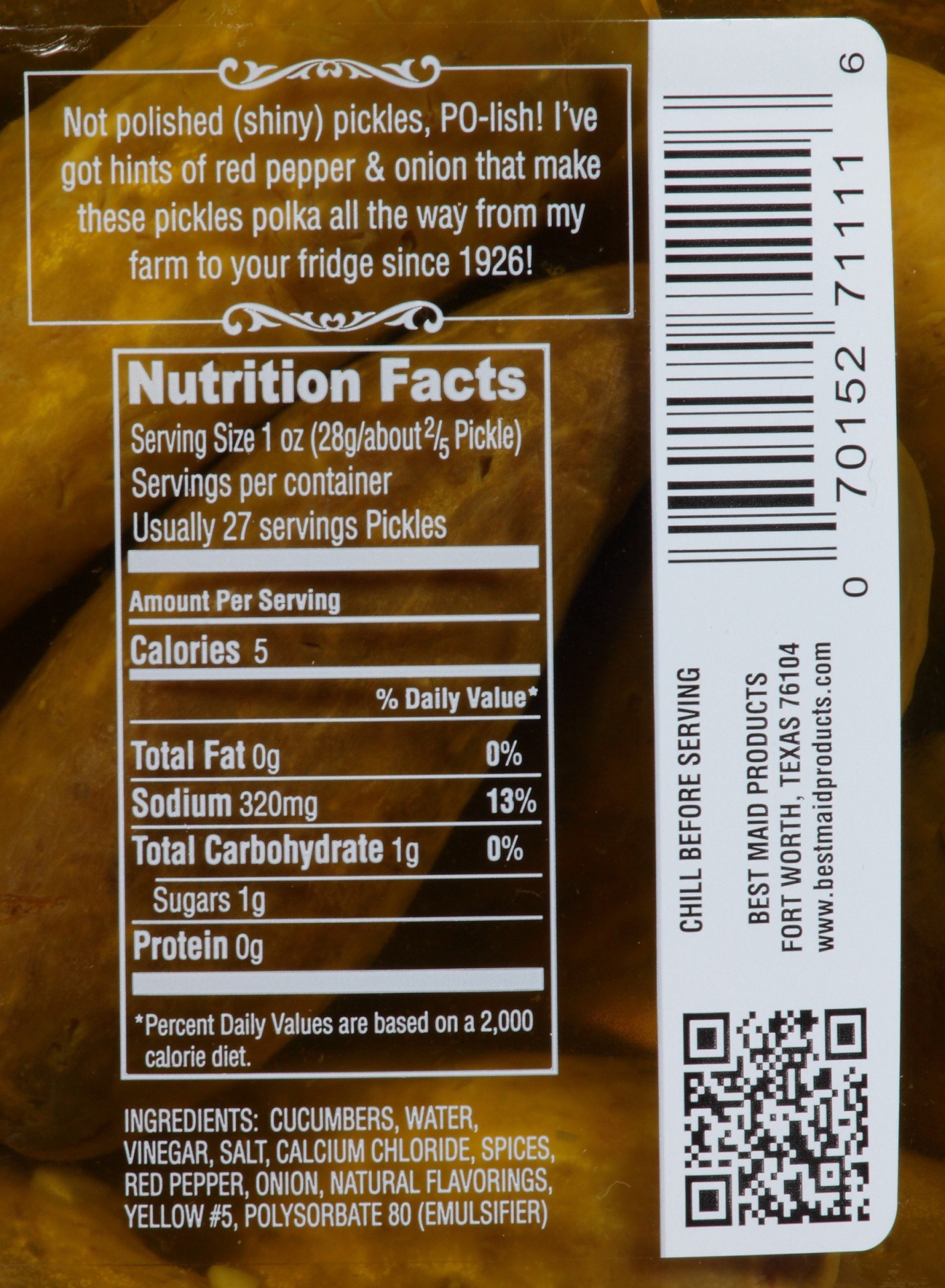 slide 5 of 5, Best Maid Polish Style Pickles, 46 oz