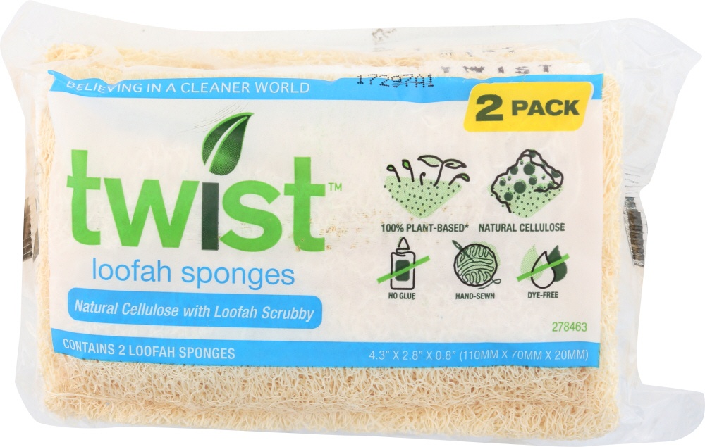 slide 1 of 1, Twist Loofah Sponge, 2 ct