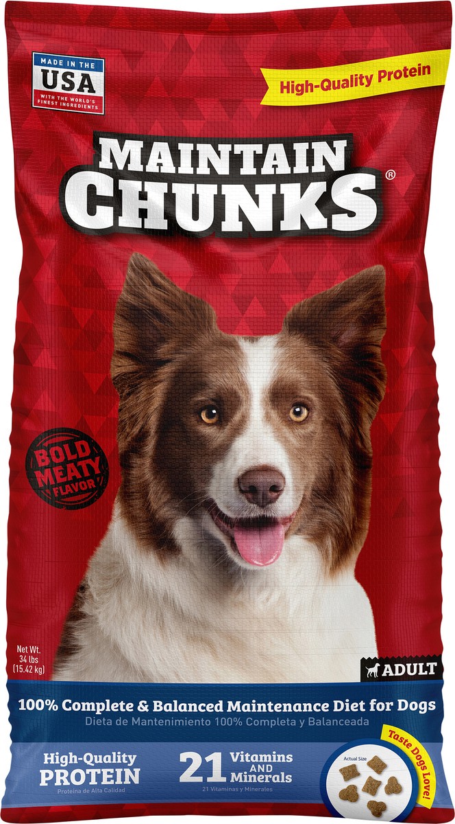 slide 7 of 8, Maintain Chunks Adult Dog Food 34 lb, 34 lb