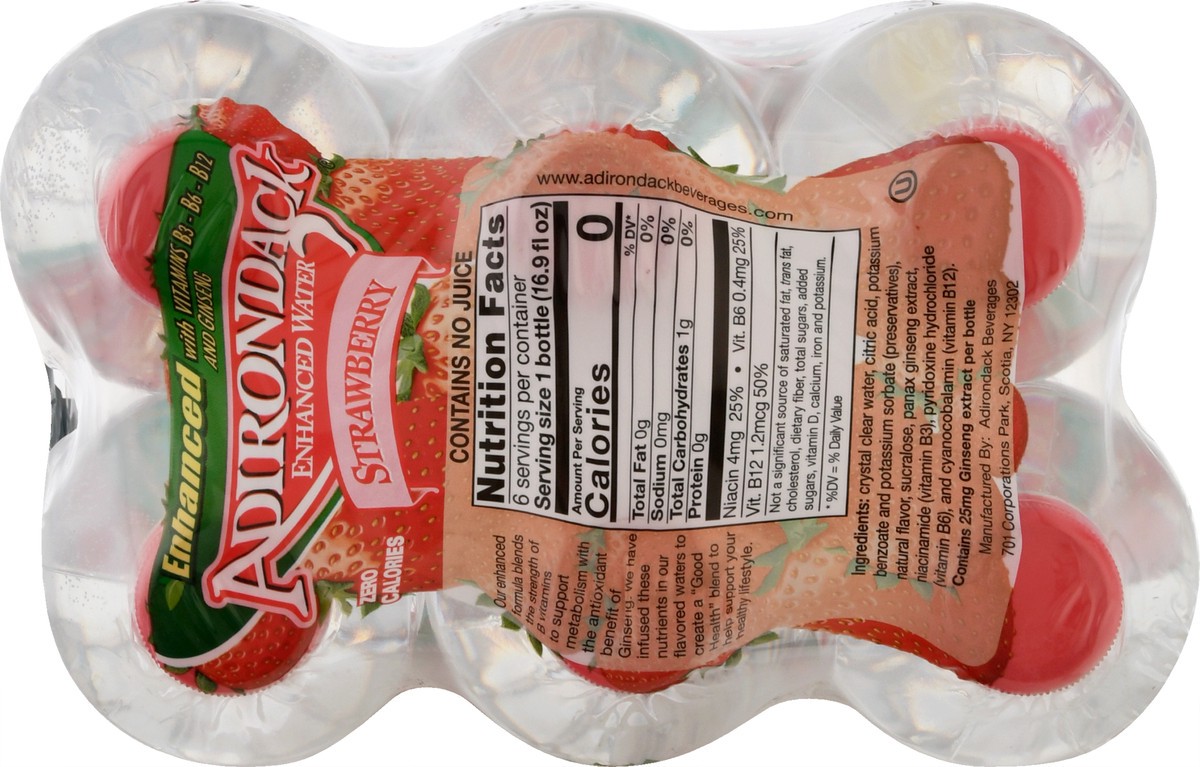 slide 8 of 13, Adirondack Strawberry Enhanced Water - 6 ct, 6 ct