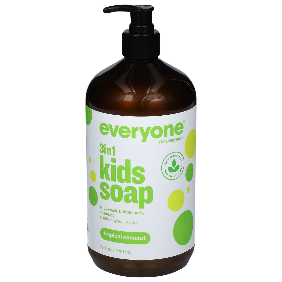 slide 1 of 9, Everyone 3 in 1 Tropical Coconut Kids Soap 32 fl oz, 32 fl oz