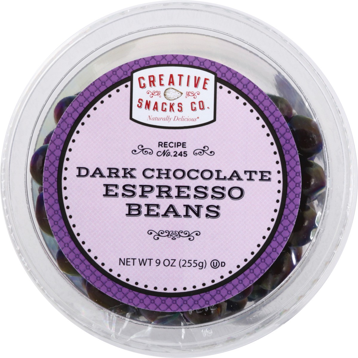 slide 1 of 13, Creative Snacks Dark Chocolate Espresso Beans 9 oz, 9 oz