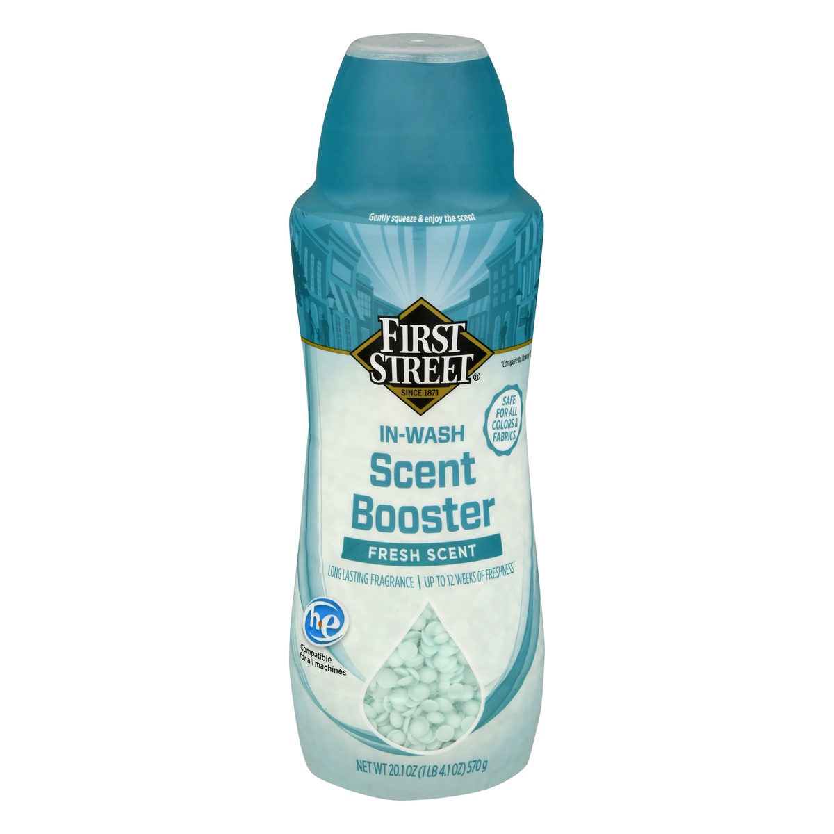 slide 1 of 1, First Street Scent Booster In-Wash Fresh Scent, 20.1 oz