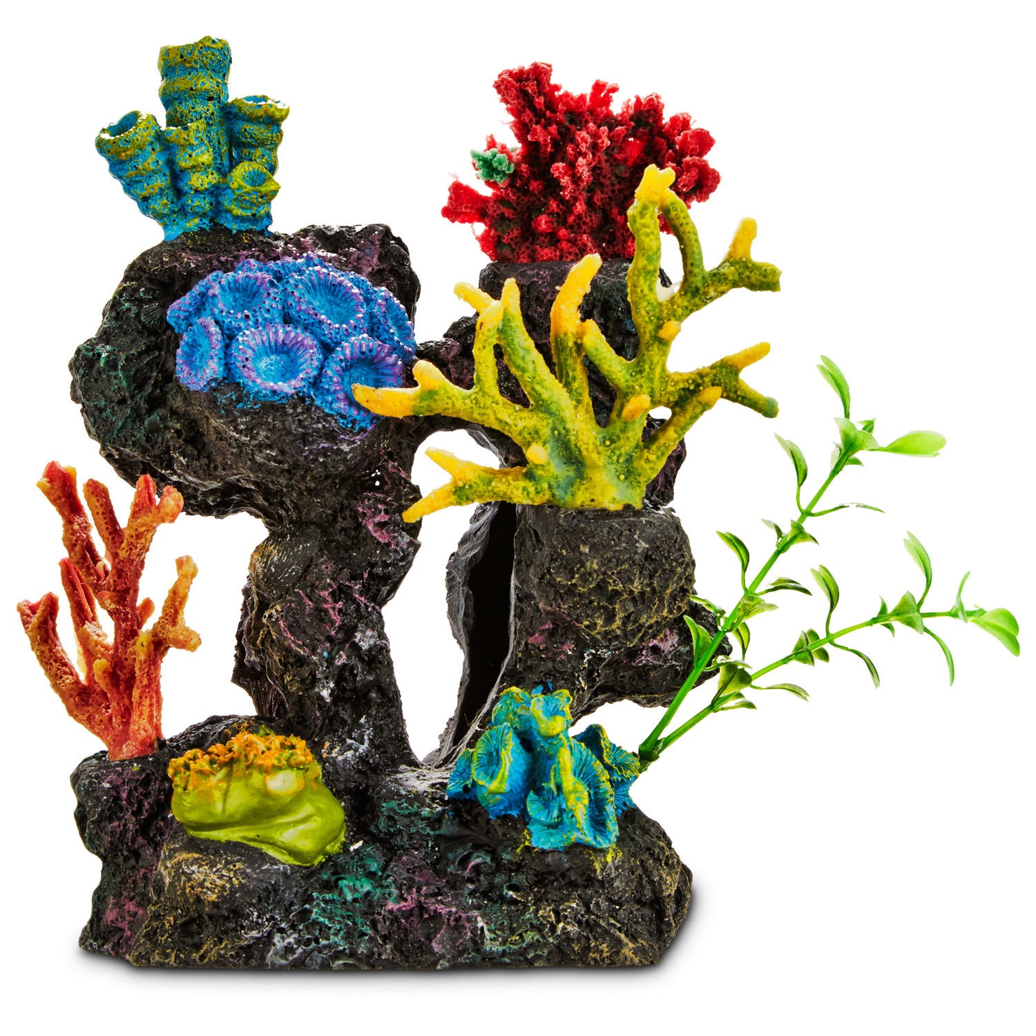 slide 1 of 1, Imagitarium Coral Reef with Silk Plants Aquarium Ornament, 1 ct