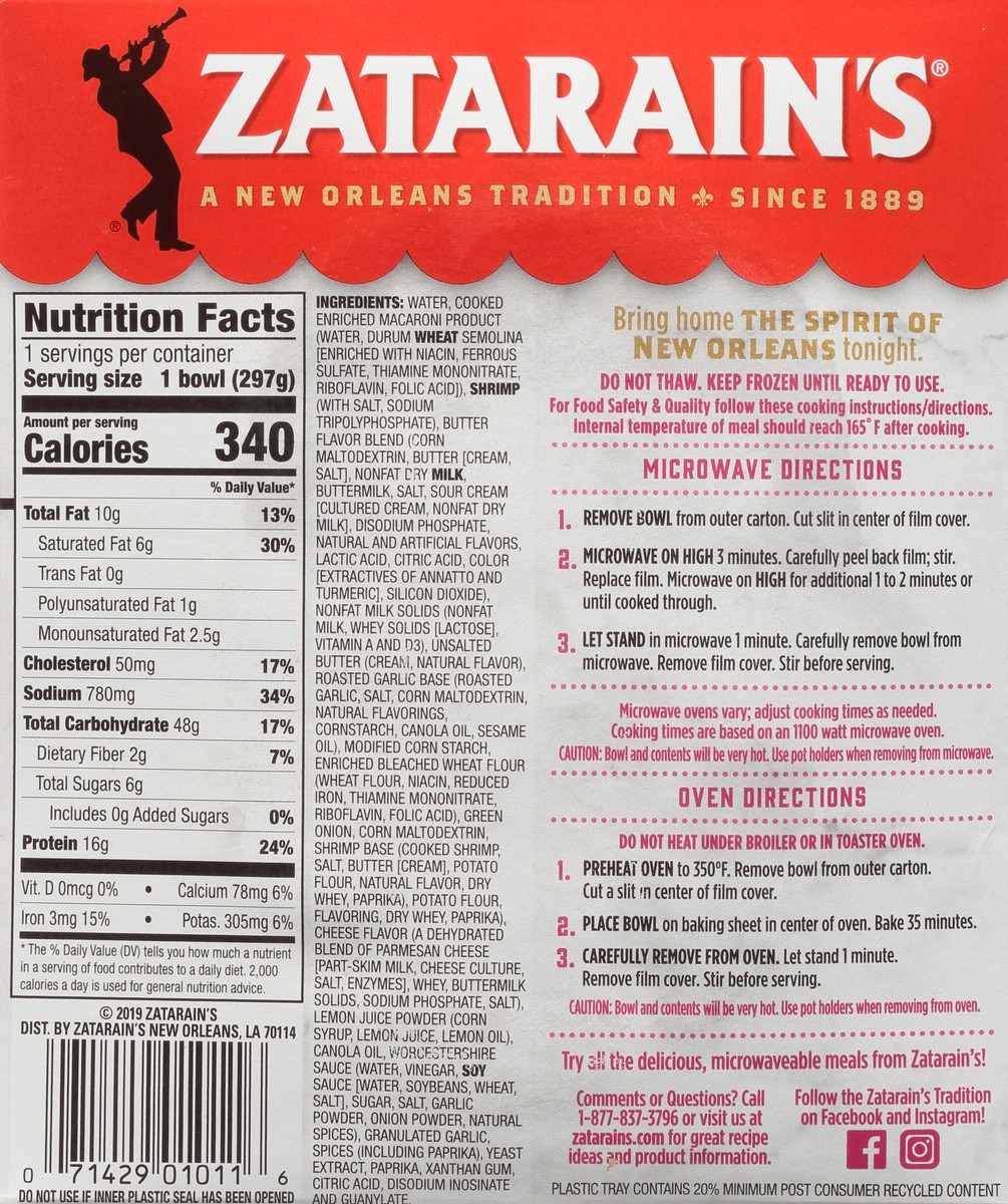 slide 5 of 9, Zatarain's Frozen Meal - Shrimp Scampi, 10.5 oz