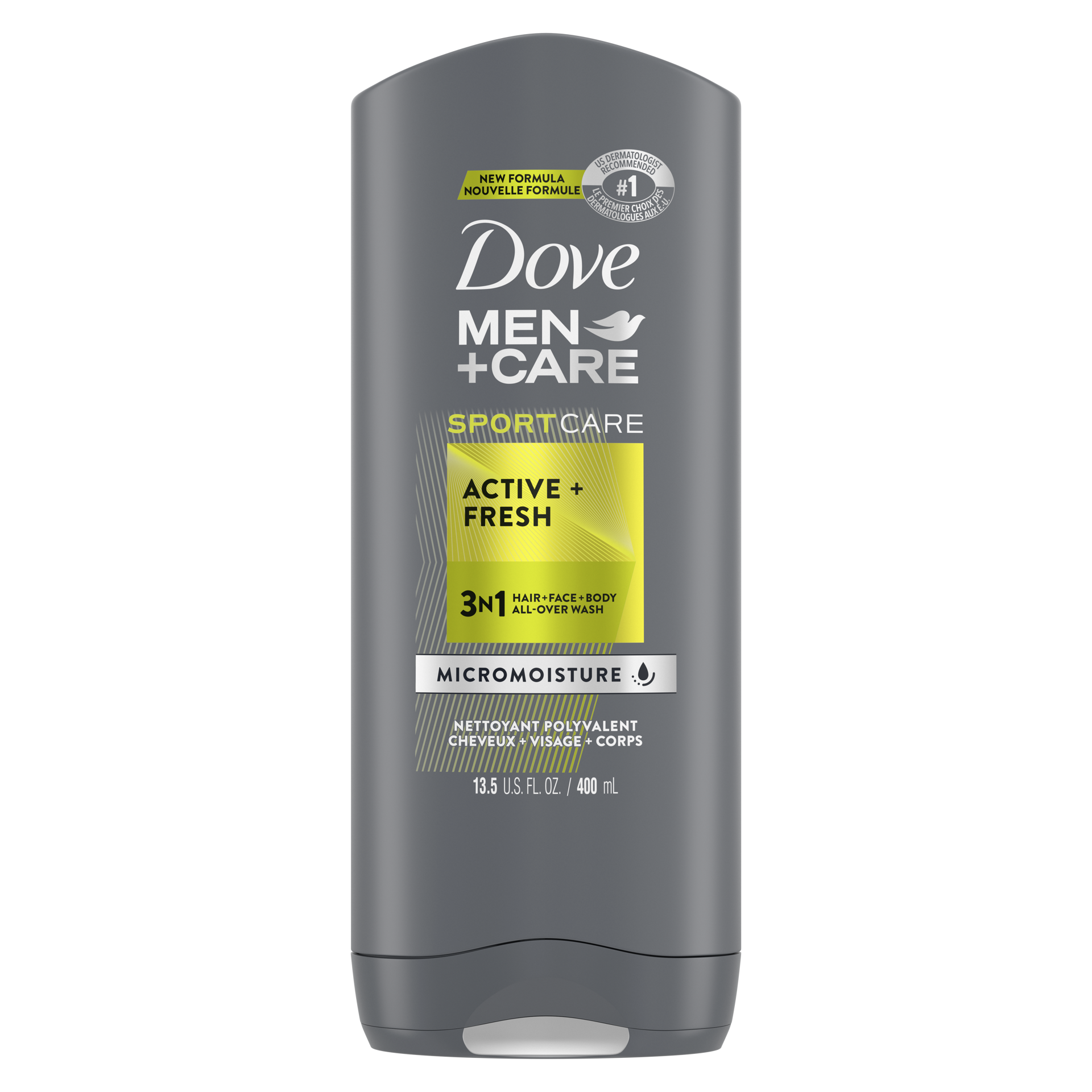 slide 3 of 4, Dove Men+Care Dove Men + Care Active + Fresh Body + Face Wash, 13.5 fl oz