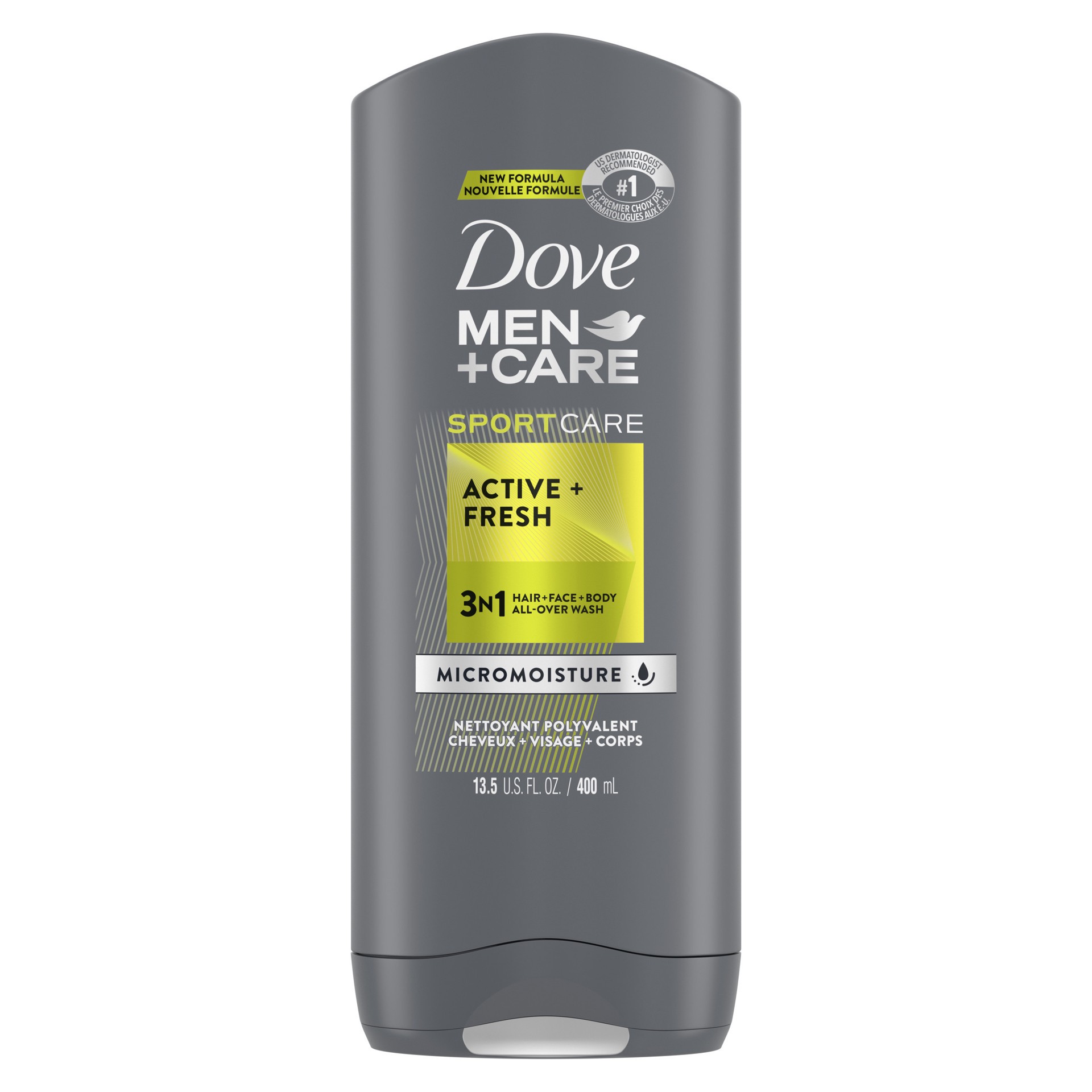 slide 1 of 4, Dove Men+Care Dove Men + Care Active + Fresh Body + Face Wash, 13.5 fl oz