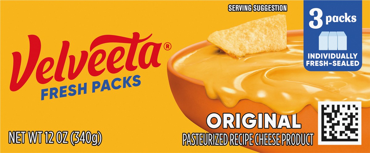 slide 2 of 9, Velveeta Fresh Packs Original Pasteurized Recipe Cheese Product, 3 ct Blocks, 1 ct