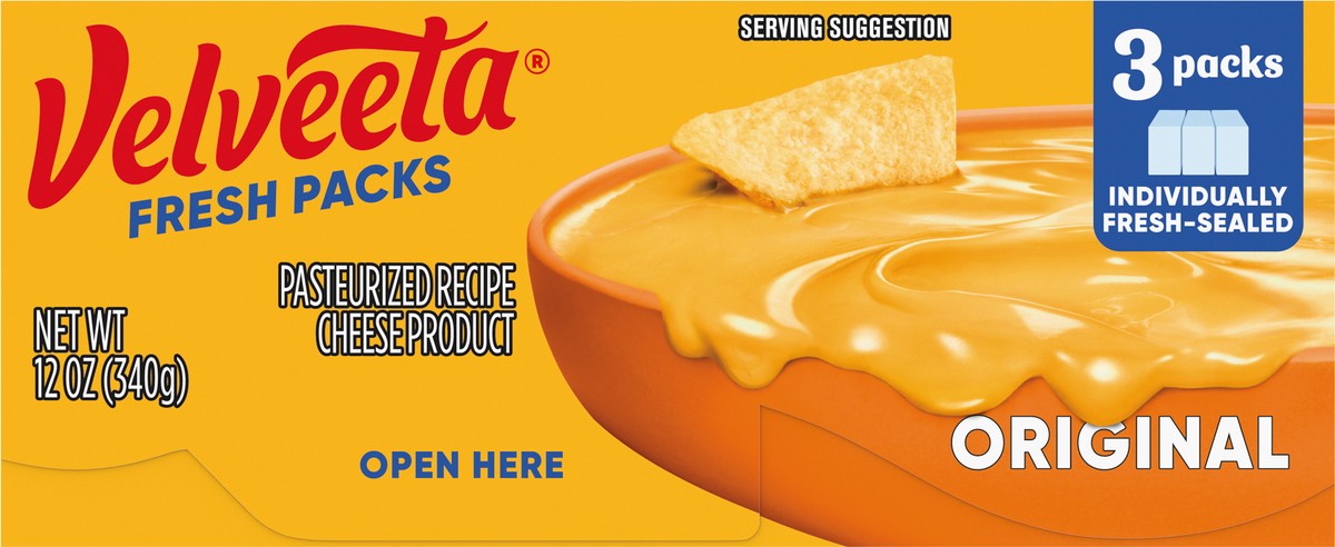 slide 4 of 9, Velveeta Fresh Packs Original Pasteurized Recipe Cheese Product, 3 ct Blocks, 1 ct