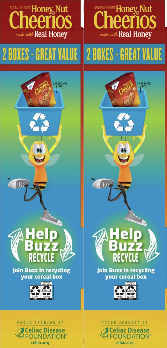 slide 6 of 8, Cheerios Honey Nut Cheerios Heart Healthy Breakfast Cereal, Gluten Free Cereal With Whole Grain Oats, 48 oz Recyclable Cereal Box (2 Pack), 2 ct