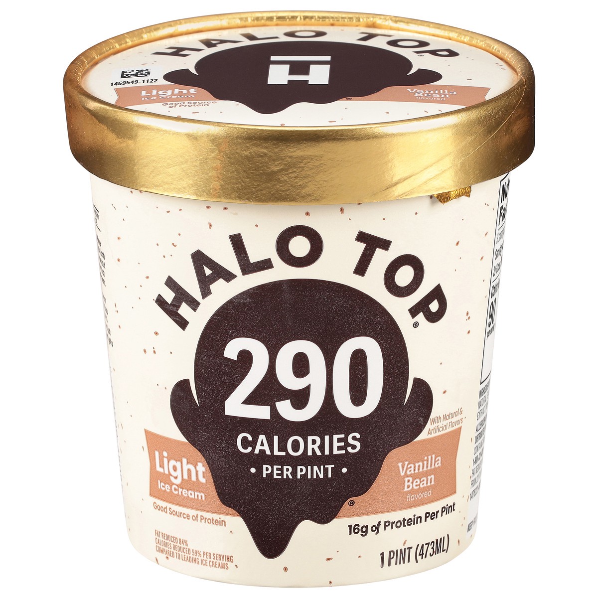 slide 1 of 5, Halo Top Low-Calorie Vanilla Bean Light Ice Cream Pint, 16 fl oz, 1 pint