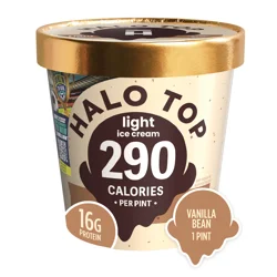 Halo Top Vanilla Bean Light Ice Cream Pint, 16 fl oz