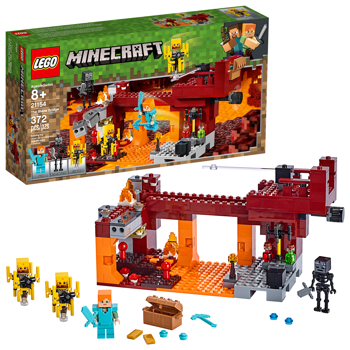 slide 1 of 1, LEGO Minecraft The Blaze Bridge 21154 Building Kit, 1 ct