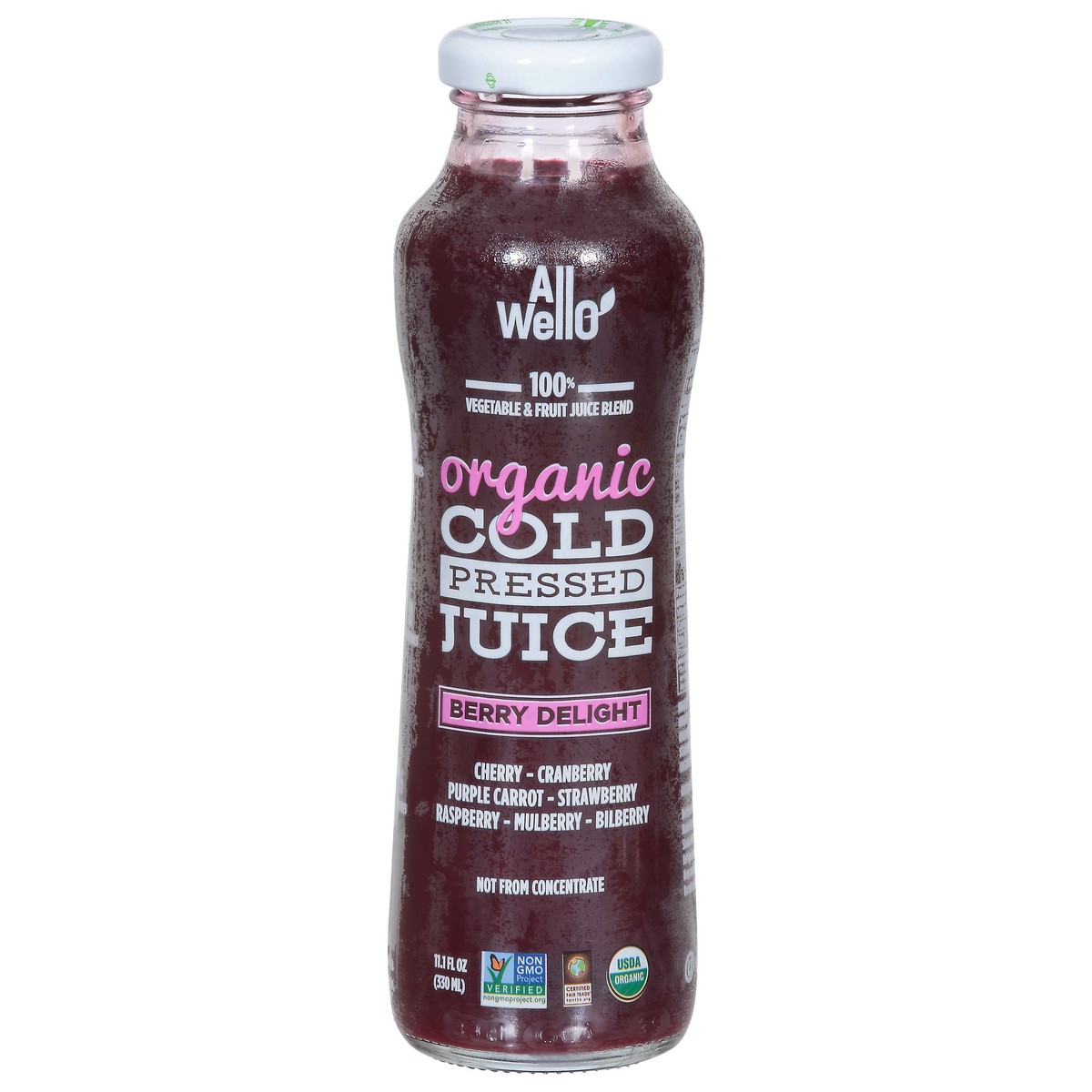 slide 1 of 9, AllWellO Cold Pressed Organic Beery Delight Juice 11.1 fl oz, 11.1 oz