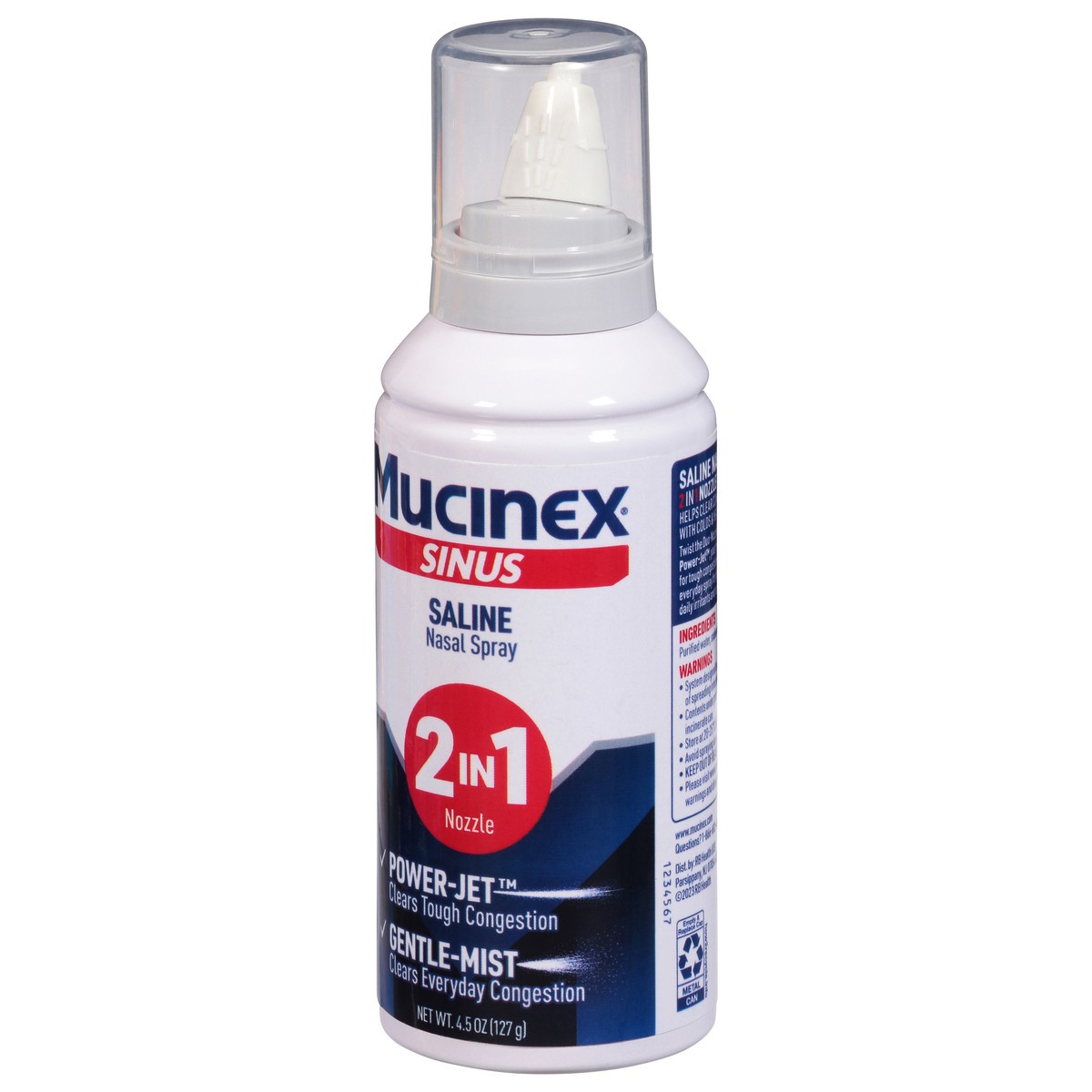 slide 12 of 12, Mucinex Sinus Saline Nasal Spray & Sinus Rinse, Non-Medicated, Additive Free, 4.5 oz