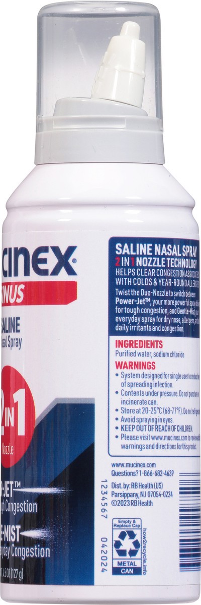 slide 2 of 12, Mucinex Sinus Saline Nasal Spray & Sinus Rinse, Non-Medicated, Additive Free, 4.5 oz