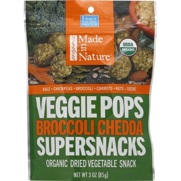 slide 1 of 1, Made in Nature Organic Veggie Pops Broccoli Chedda Supersnacks, 3 oz