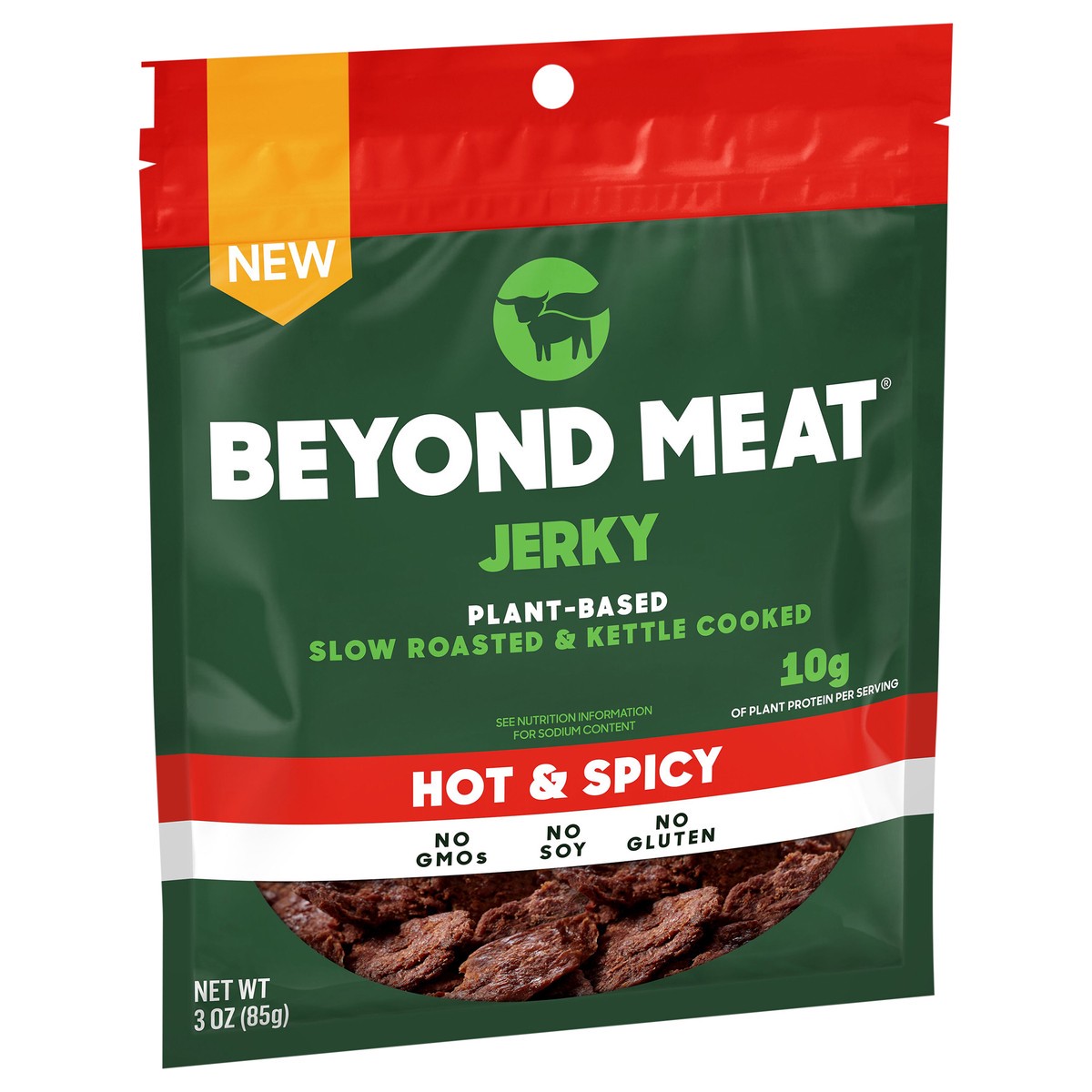 slide 4 of 5, Beyond Meat Plant Based Slow Roasted & Kettle Cooked Jerky Hot & Spicy 3 Oz, 3 oz