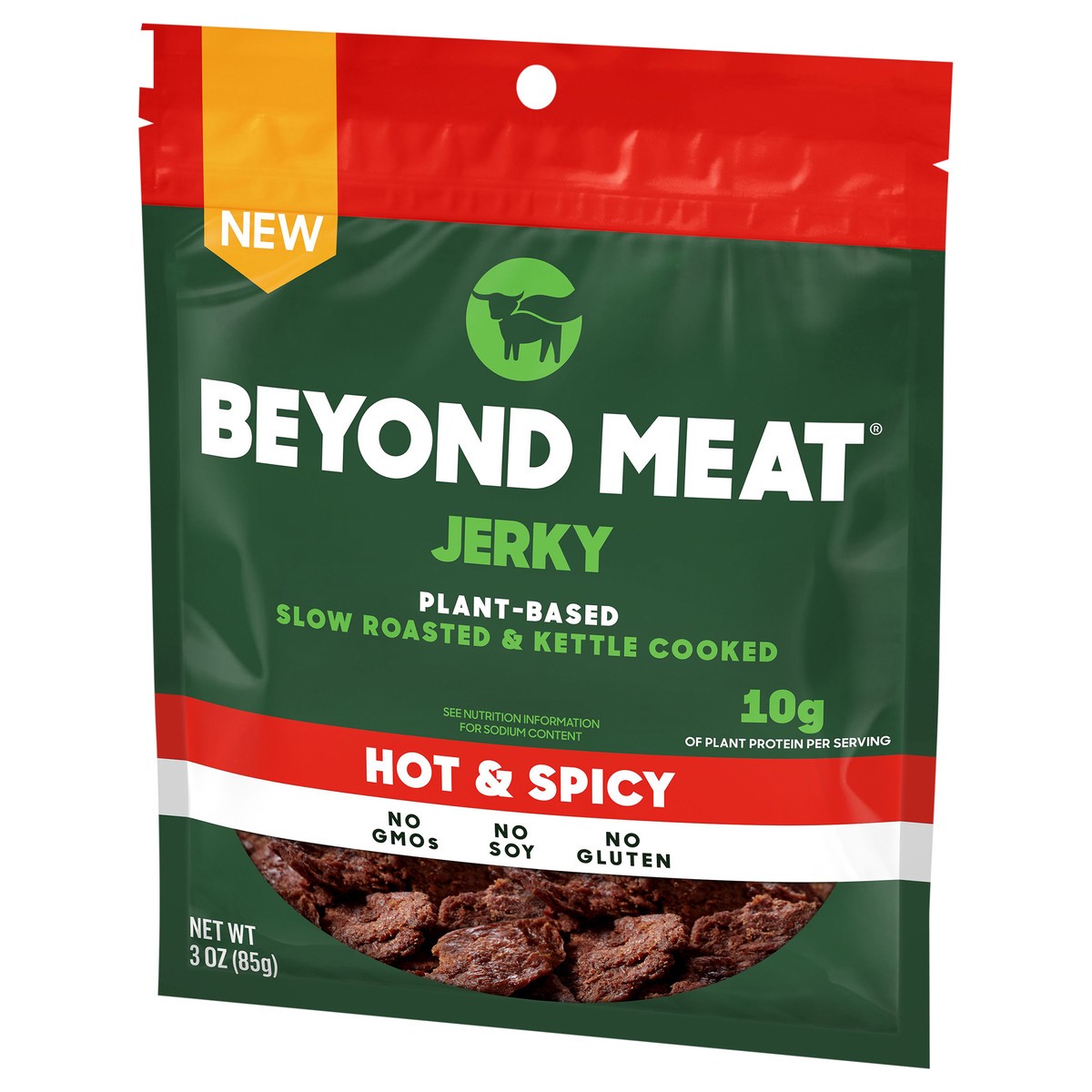 slide 3 of 5, Beyond Meat Plant Based Slow Roasted & Kettle Cooked Jerky Hot & Spicy 3 Oz, 3 oz