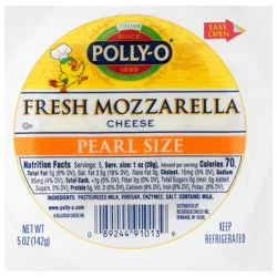 Polly-O Fresh Mozzarella Cheese Pearl Size 5 oz
