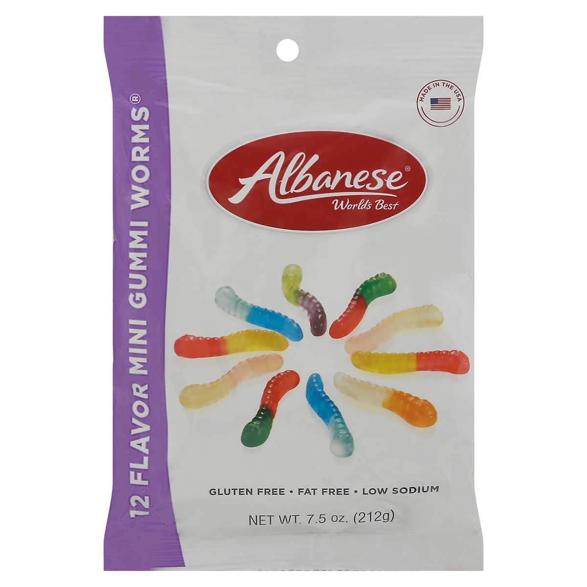 slide 1 of 9, Albanese Gummi Worms Mini, Assorted Flavors-Albanese, 7.5 oz