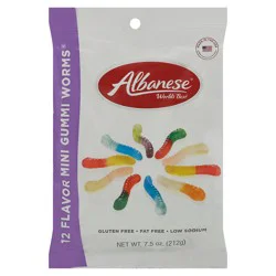 Albanese World's Best 12 Flavor Gummi Worms Mini 7.5 oz