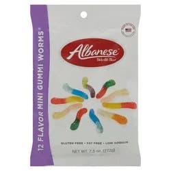 Albanese World's Best 12 Flavor Gummi Worms Mini 7.5 oz